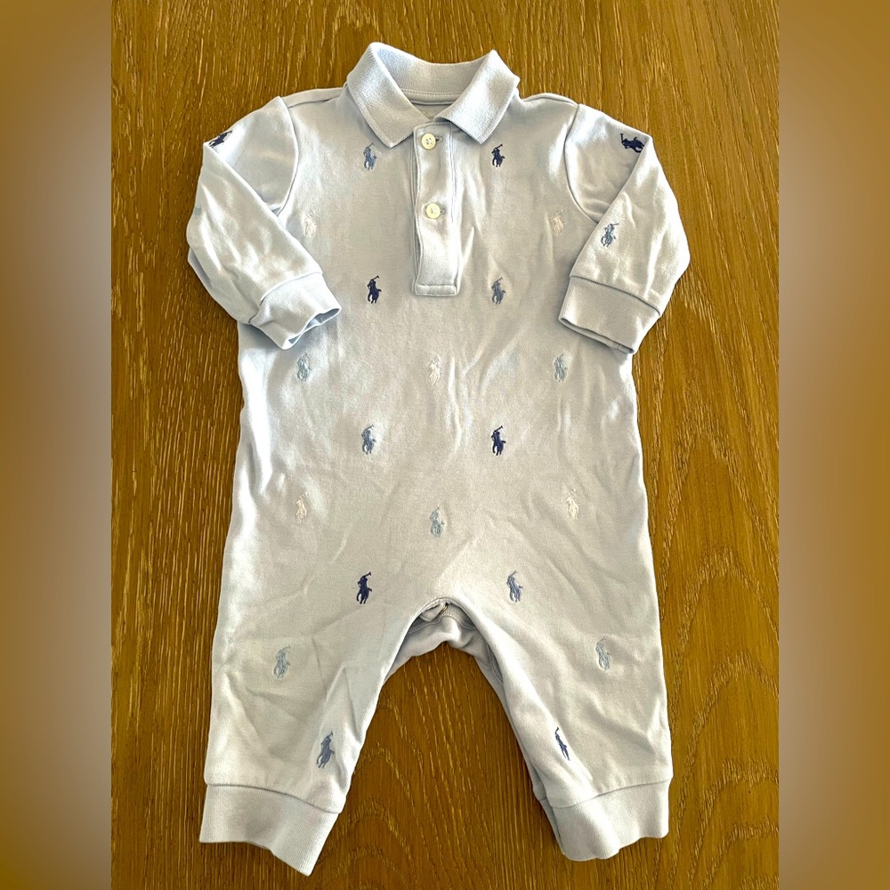 Ralph Lauren baby blue polo onesie (6 months)